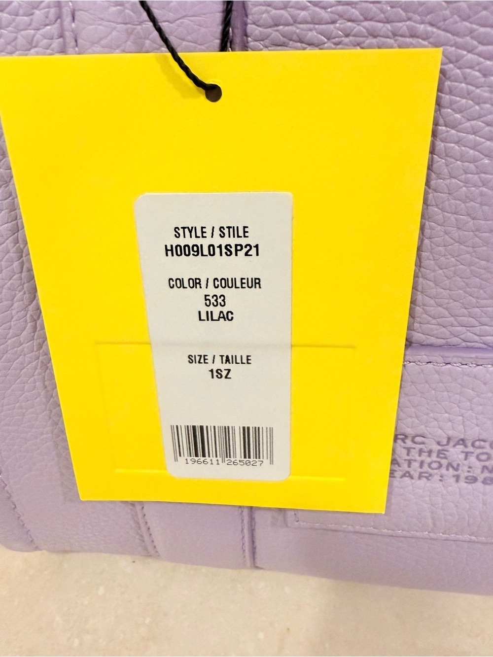 NWT Marc Jacobs the leather small tote bag - lilac - Picture 4 of 10